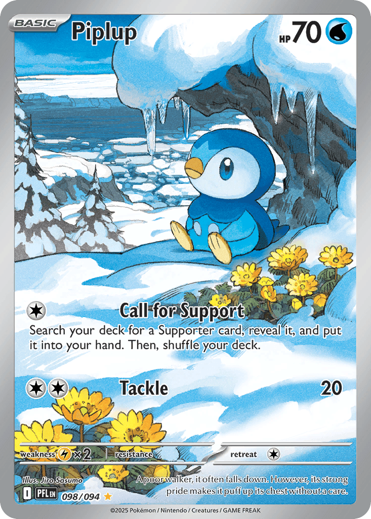 Piplup - 098/094 — ME02: Phantasmal Flames Pokémon TCG card by Jiro Sasumo