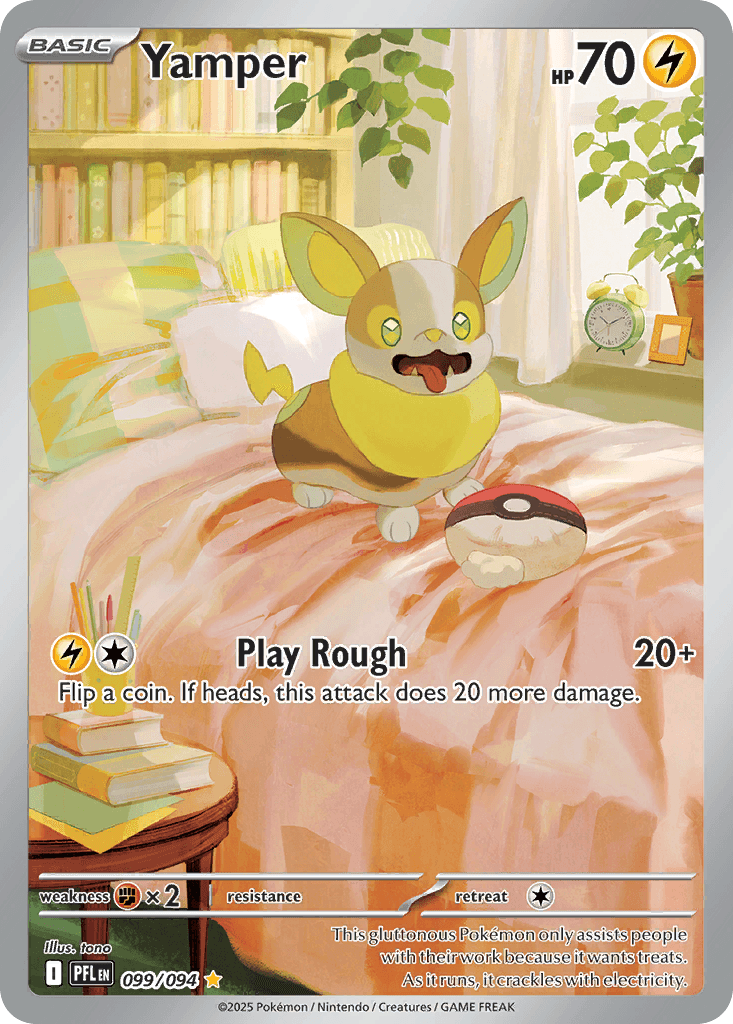 Yamper - 099/094 — ME02: Phantasmal Flames Pokémon TCG card by tono