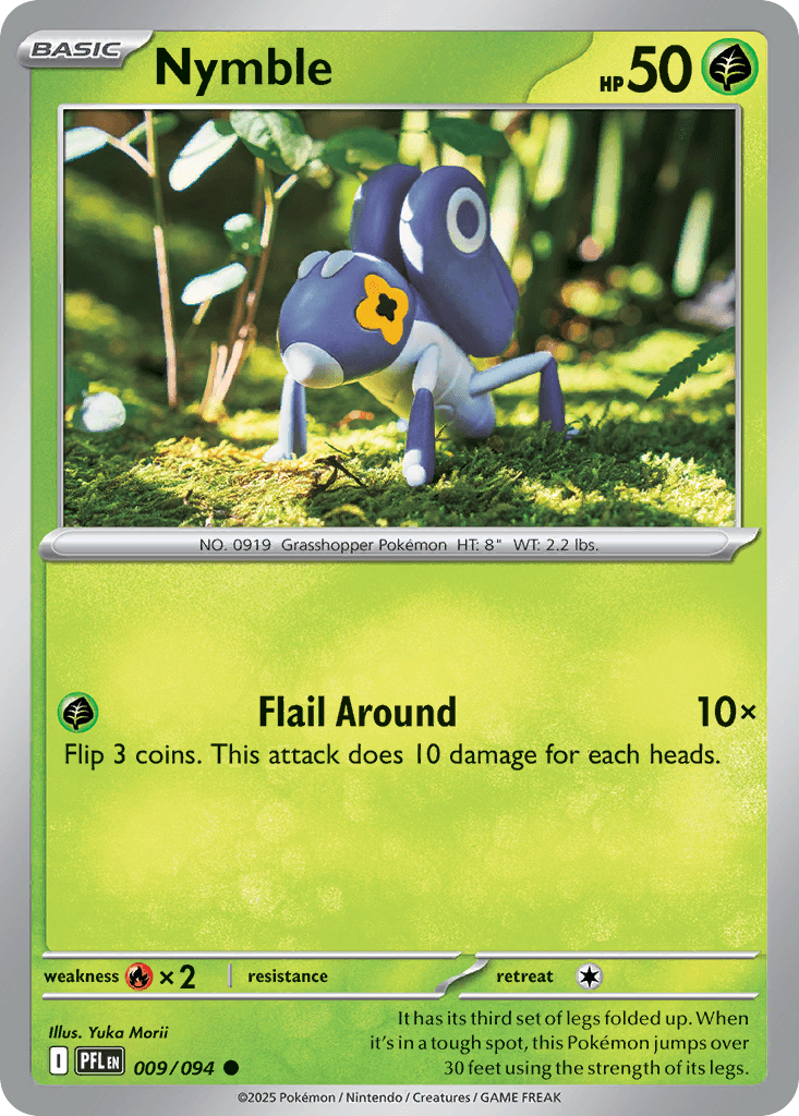 Nymble - 009/094 — ME02: Phantasmal Flames Pokémon TCG card by Yuka Morii