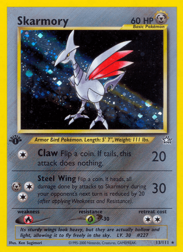 Skarmory — Neo Genesis Pokémon TCG card by Ken Sugimori