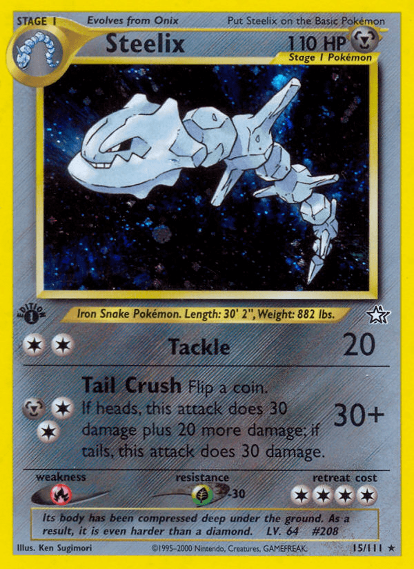 Steelix — Neo Genesis Pokémon TCG card by Ken Sugimori