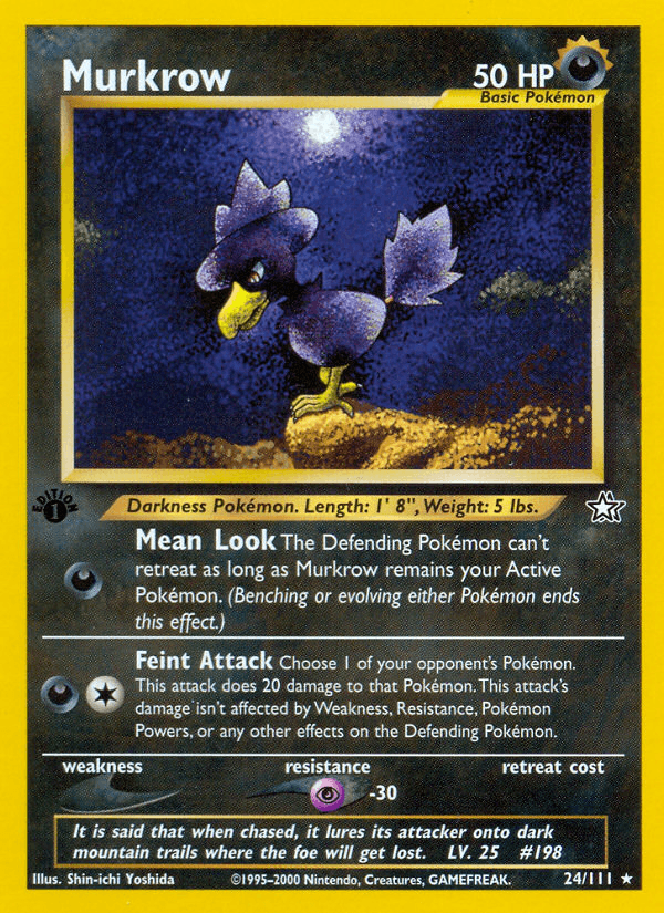 Murkrow — Neo Genesis Pokémon TCG card by Shin-ichi Yoshida