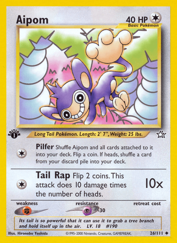 Aipom — Neo Genesis Pokémon TCG card by Hironobu Yoshida