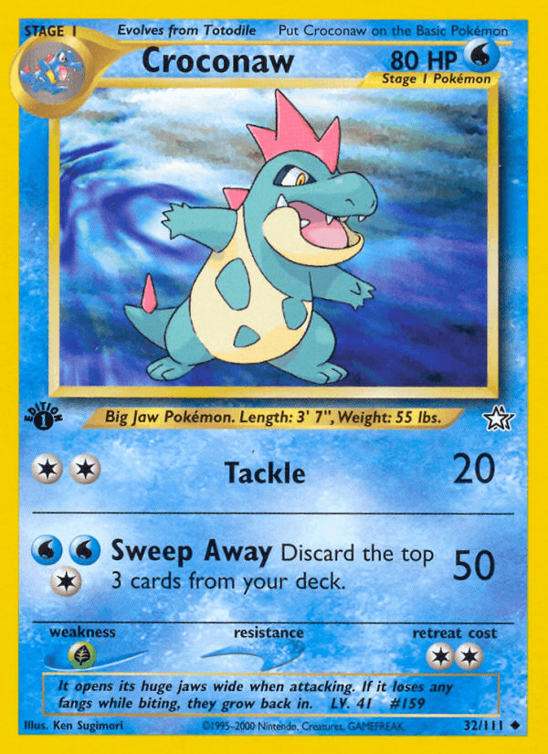 Croconaw (32) — Neo Genesis Pokémon TCG card by Ken Sugimori