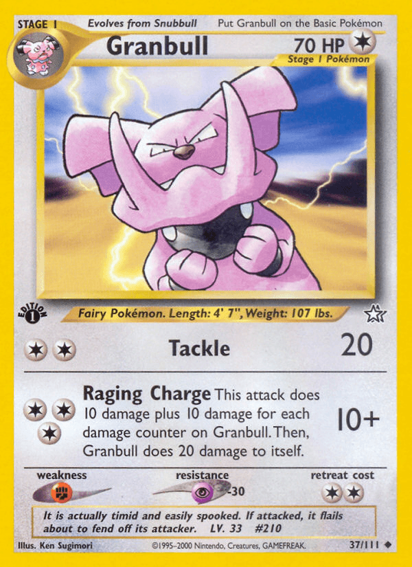 Granbull — Neo Genesis Pokémon TCG card by Ken Sugimori