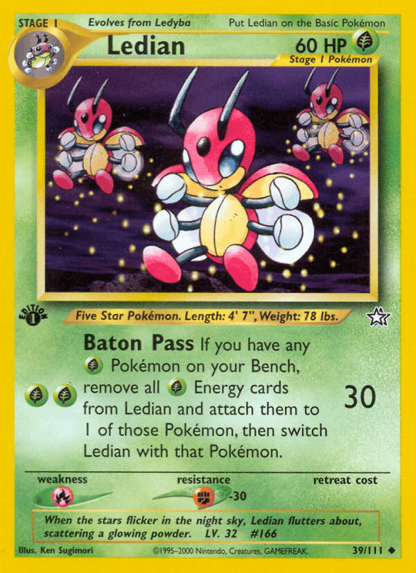 Ledian — Neo Genesis Pokémon TCG card by Ken Sugimori
