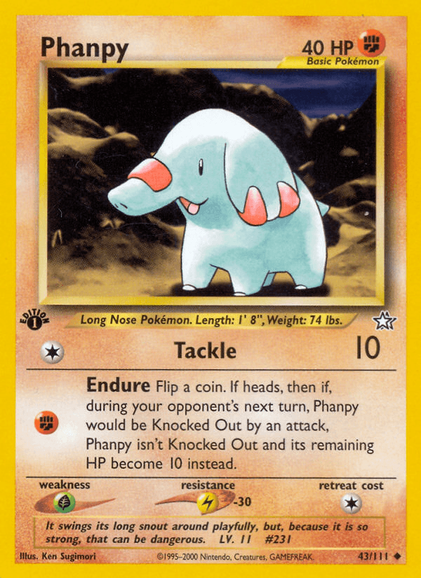 Phanpy — Neo Genesis Pokémon TCG card by Ken Sugimori