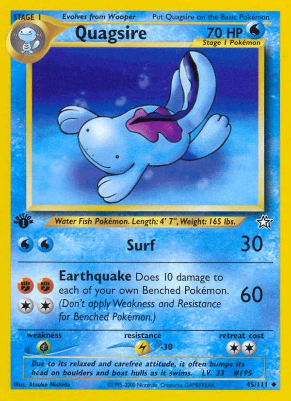 Quagsire — Neo Genesis Pokémon TCG card by Atsuko Nishida