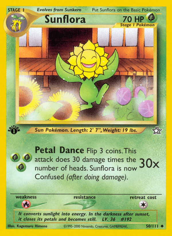 Sunflora — Neo Genesis Pokémon TCG card by Kagemaru Himeno