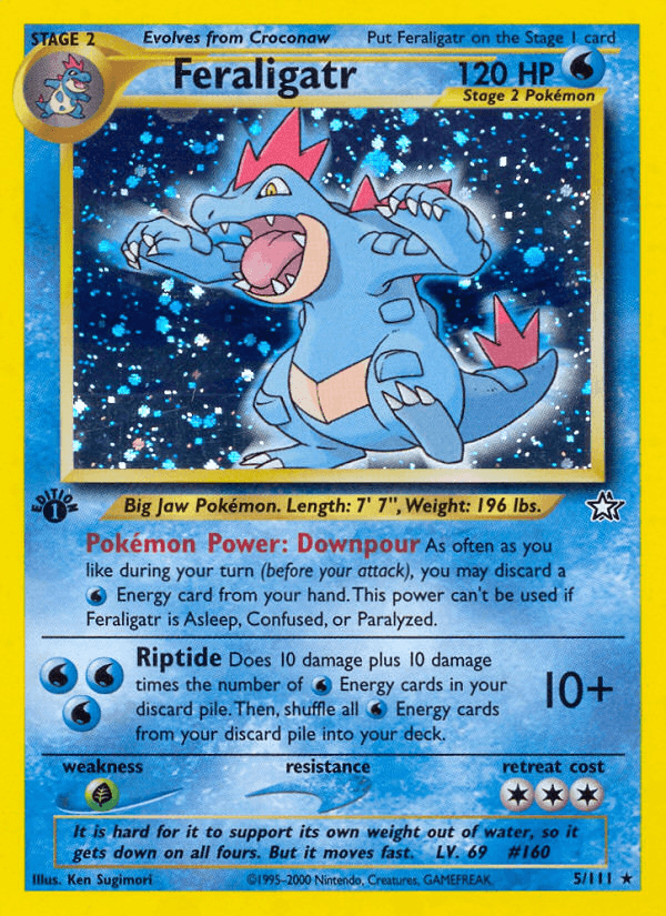 Feraligatr (5) — Neo Genesis Pokémon TCG card by Ken Sugimori