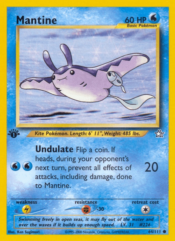 Mantine — Neo Genesis Pokémon TCG card by Ken Sugimori