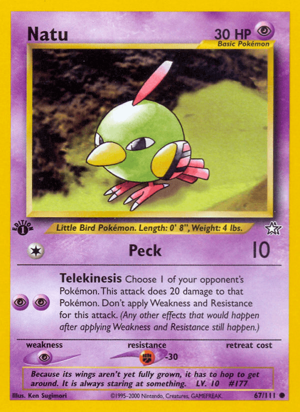 Natu — Neo Genesis Pokémon TCG card by Ken Sugimori