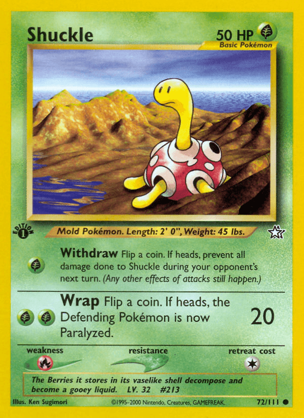 Shuckle — Neo Genesis Pokémon TCG card by Ken Sugimori