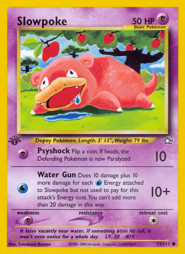 Slowpoke — Neo Genesis Pokémon TCG card by Tomokazu Komiya