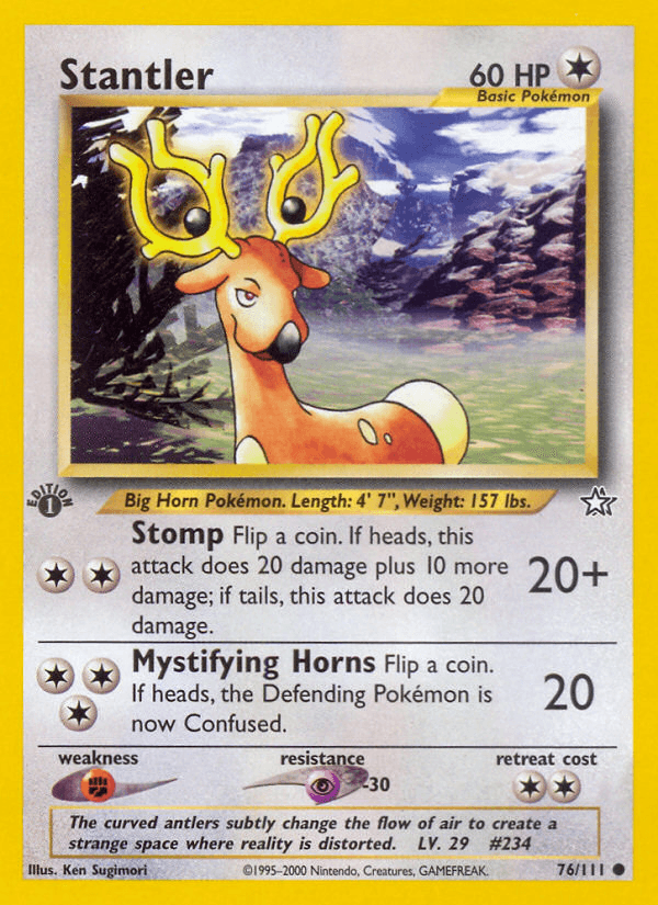 Stantler — Neo Genesis Pokémon TCG card by Ken Sugimori