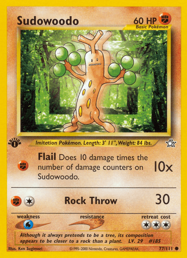 Sudowoodo — Neo Genesis Pokémon TCG card by Ken Sugimori