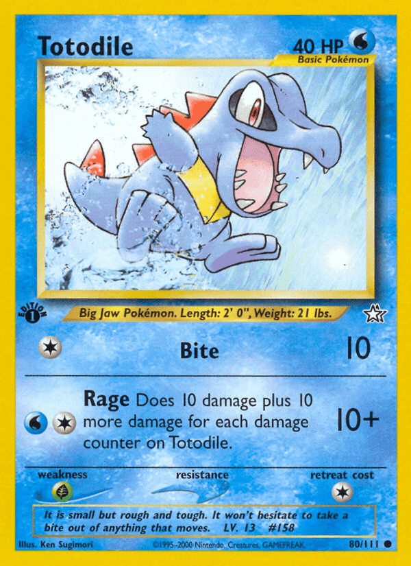 Totodile (80) — Neo Genesis Pokémon TCG card by Ken Sugimori