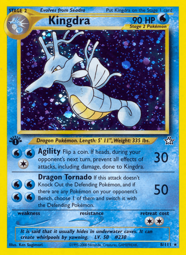 Kingdra — Neo Genesis Pokémon TCG card by Ken Sugimori
