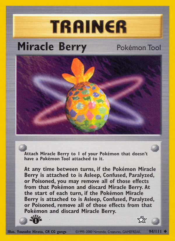 Miracle Berry — Neo Genesis Pokémon TCG card by Yousuke Hirata, CR CG gangs