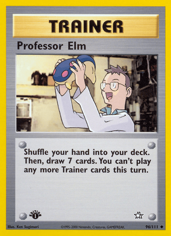 Professor Elm — Neo Genesis Pokémon TCG card by Ken Sugimori