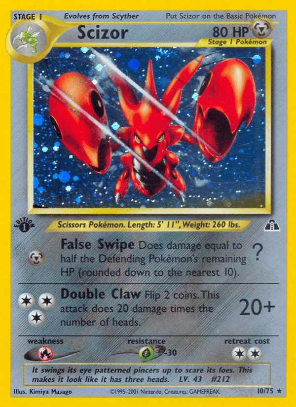 Scizor — Neo Discovery Pokémon TCG card by Kimiya Masago
