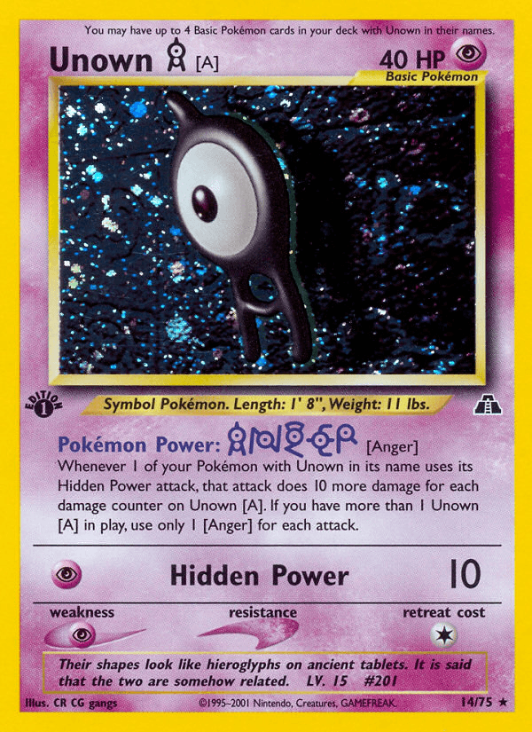 Unown [A] — Neo Discovery Pokémon TCG card by CR CG gangs