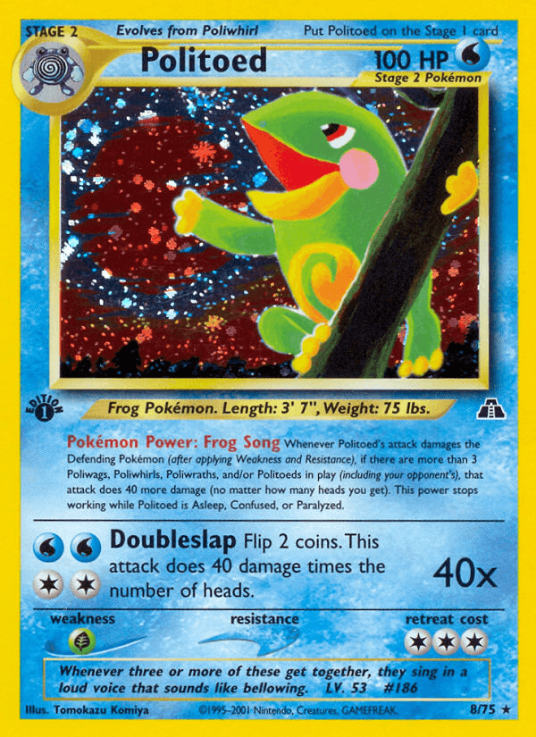Politoed — Neo Discovery Pokémon TCG card by Tomokazu Komiya