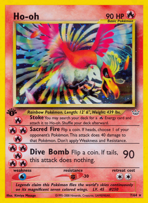 Ho-oh — Neo Revelation Pokémon TCG card by Kimiya Masago