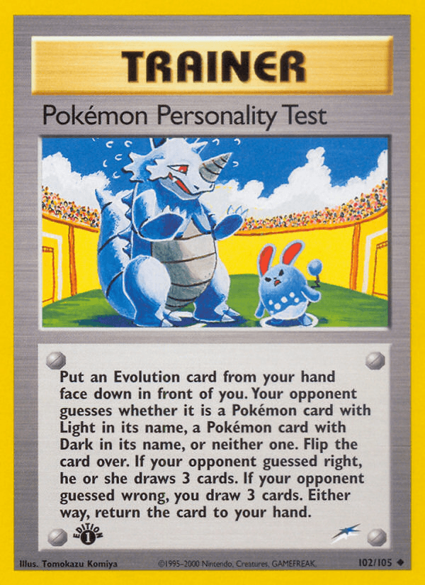 Pokemon Personality Test — Neo Destiny Pokémon TCG card by Tomokazu Komiya