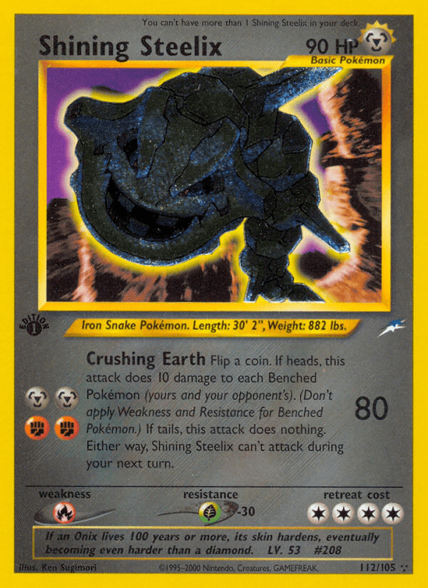 Shining Steelix — Neo Destiny Pokémon TCG card by Ken Sugimori