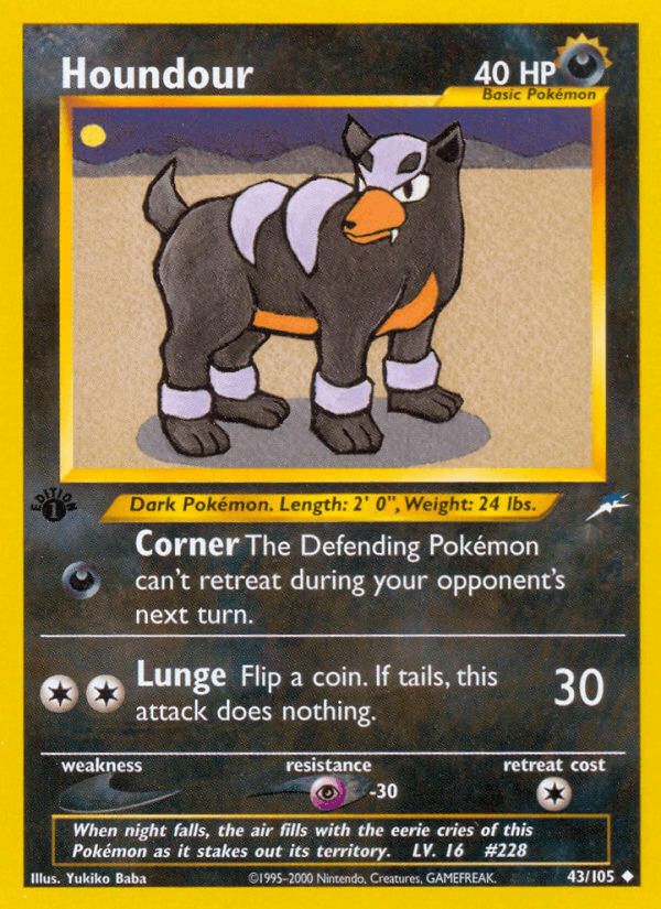 Houndour — Neo Destiny Pokémon TCG card by Yukiko Baba