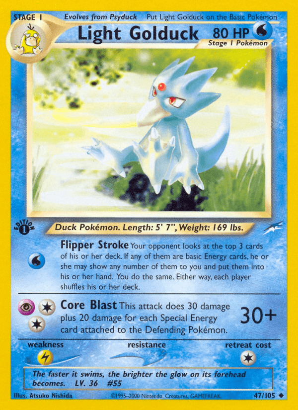Light Golduck — Neo Destiny Pokémon TCG card by Atsuko Nishida