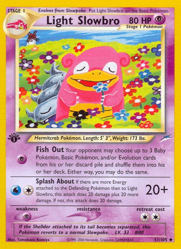 Light Slowbro — Neo Destiny Pokémon TCG card by Tomokazu Komiya