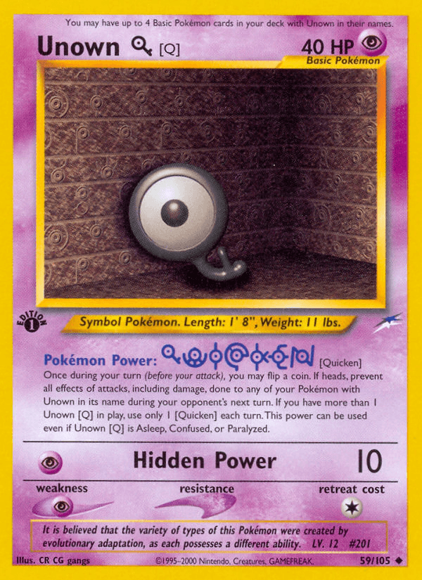 Unown [Q] — Neo Destiny Pokémon TCG card by CR CG gangs