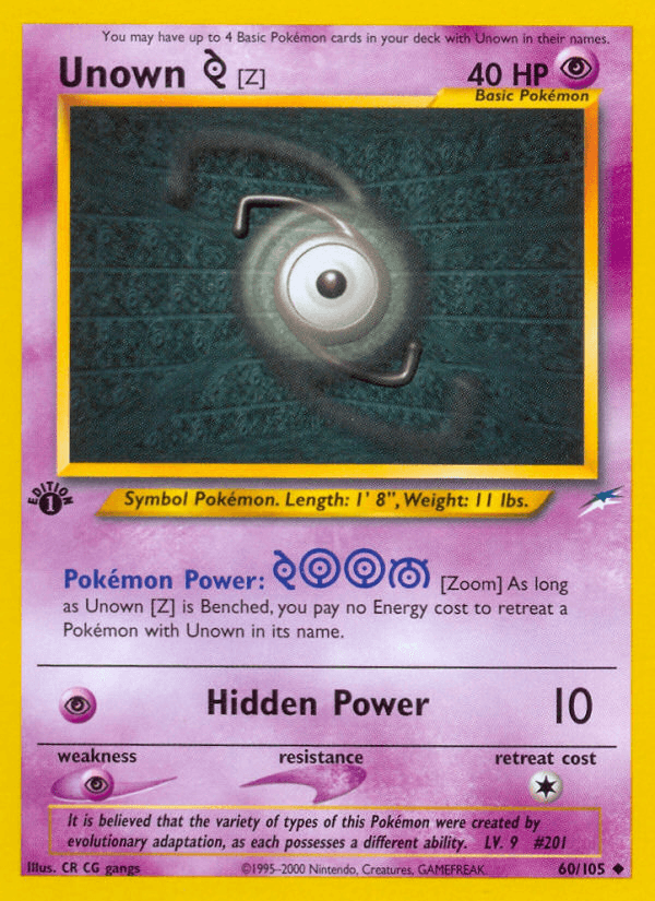 Unown [Z] — Neo Destiny Pokémon TCG card by CR CG gangs