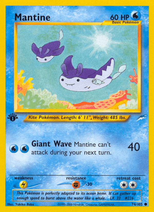 Mantine — Neo Destiny Pokémon TCG card by Yukiko Baba