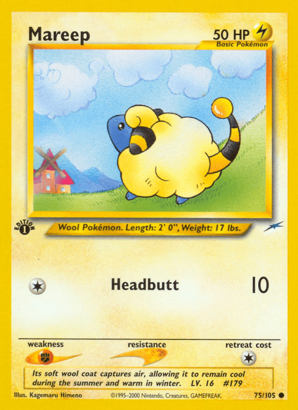 Mareep — Neo Destiny Pokémon TCG card by Kagemaru Himeno