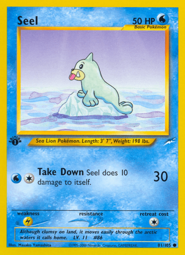 Seel — Neo Destiny Pokémon TCG card by Masako Yamashita