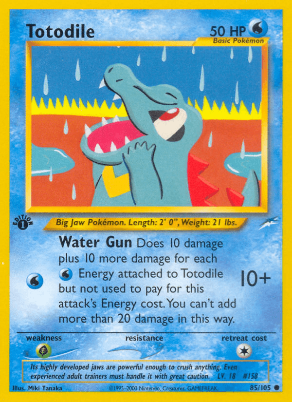 Totodile — Neo Destiny Pokémon TCG card by Miki Tanaka
