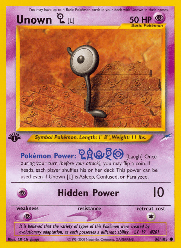 Unown [L] — Neo Destiny Pokémon TCG card by CR CG gangs