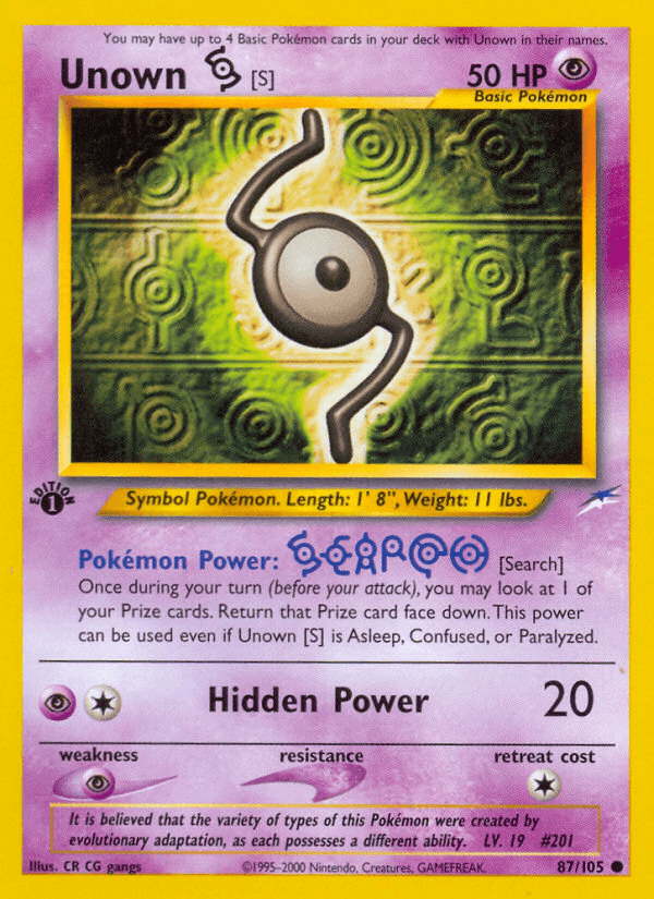 Unown [S] — Neo Destiny Pokémon TCG card by CR CG gangs