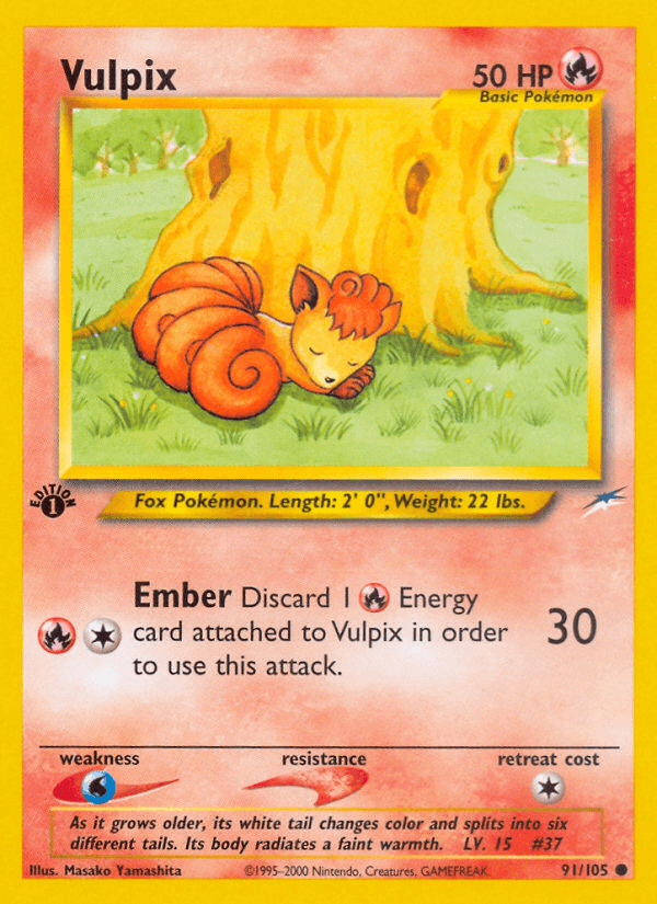 Vulpix — Neo Destiny Pokémon TCG card by Masako Yamashita