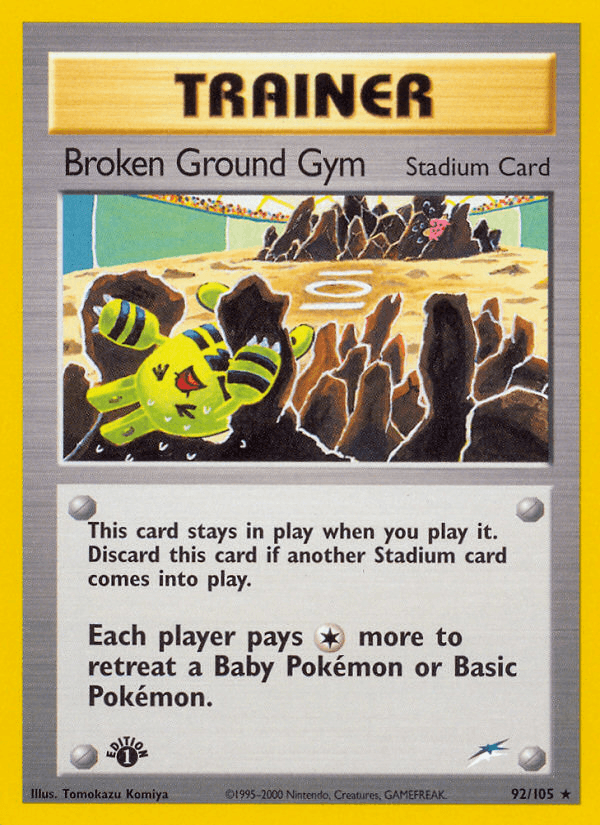 Broken Ground Gym — Neo Destiny Pokémon TCG card by Tomokazu Komiya