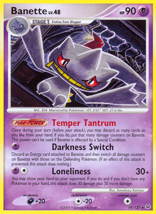 Banette — Platinum Pokémon TCG card by Tomokazu Komiya