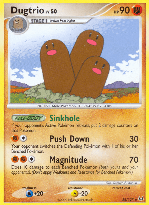 Dugtrio — Platinum Pokémon TCG card by Sumiyoshi Kizuki
