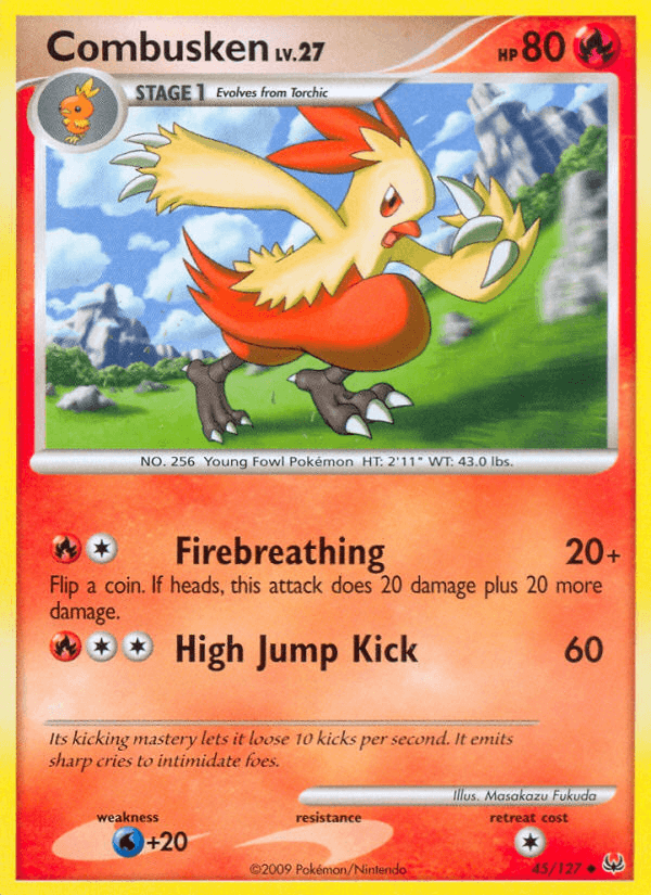 Combusken — Platinum Pokémon TCG card by Masakazu Fukuda