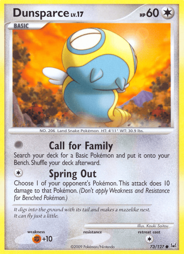 Dunsparce — Platinum Pokémon TCG card by Kouki Saitou