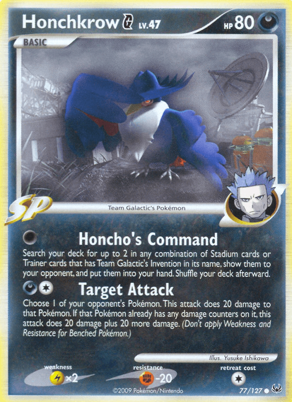 Honchkrow G — Platinum Pokémon TCG card by Yusuke Ishikawa