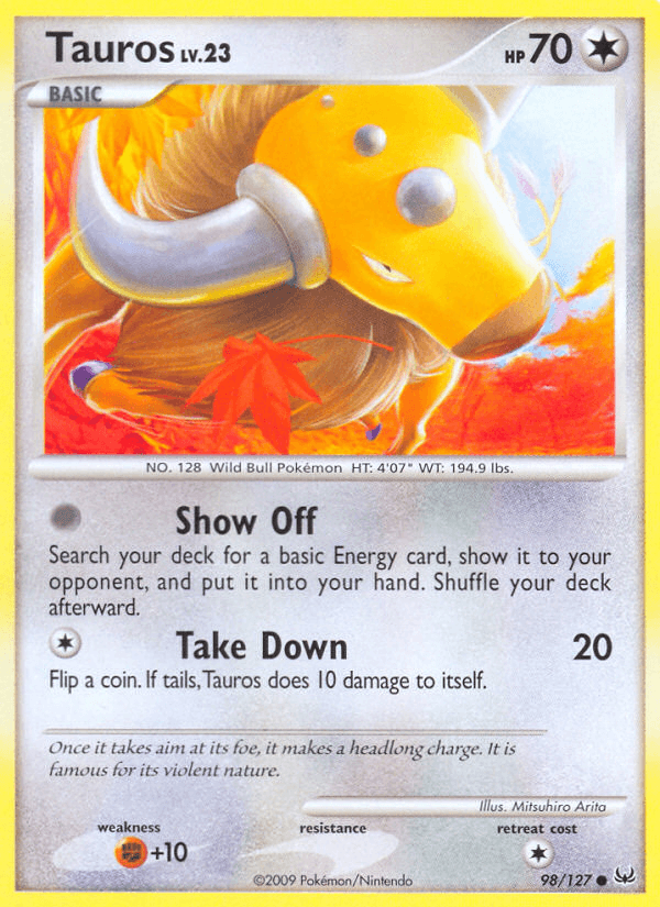Tauros — Platinum Pokémon TCG card by Mitsuhiro Arita