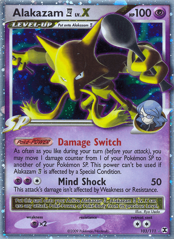 Alakazam E4 Lv.X — Rising Rivals Pokémon TCG card by Ryo Ueda